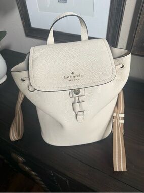 Kate Spade Backpack white pebble leather